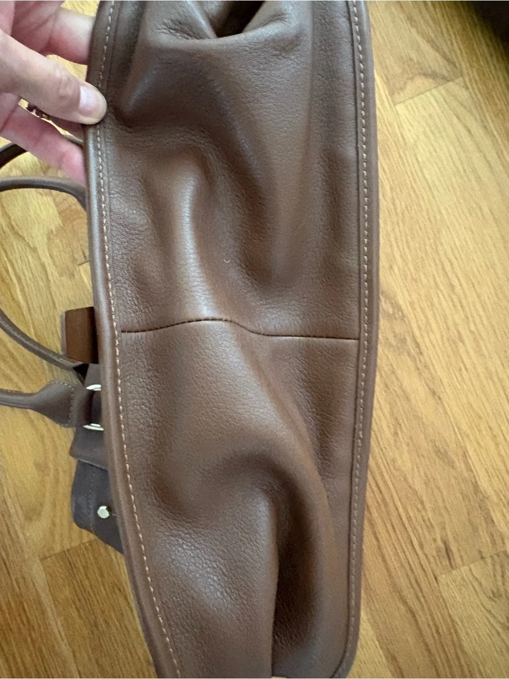 EUC Longchamp Brown Leather Satchel with Top Handles
